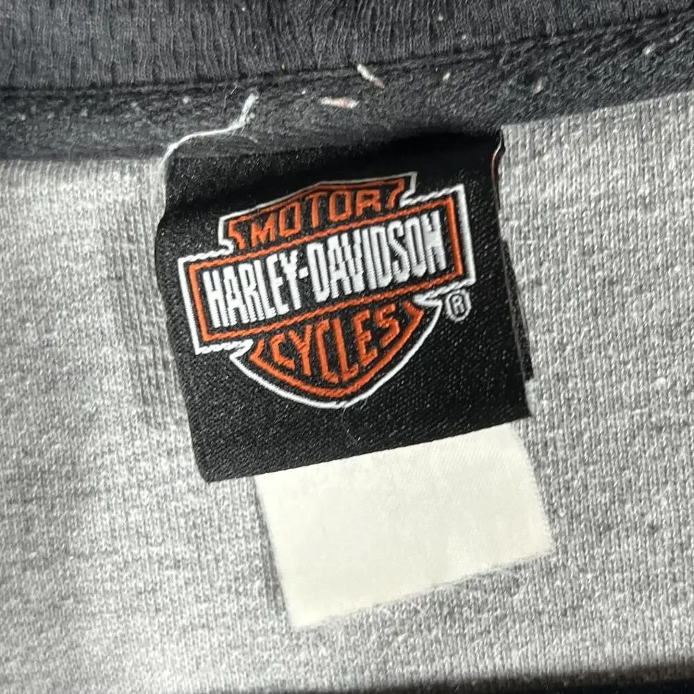 Harley Davidson Hoodie Womens XL Gray Full Zip Hooded Pockets Graphic Biker